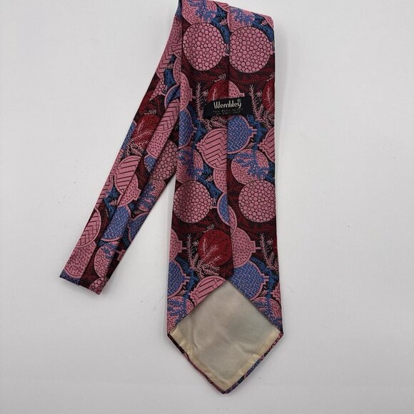 RARE Vintage Wembley Tie Silk Embroidered Christmas Ornaments Holiday Pink Blue - Picture 3 of 5